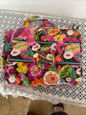Vera Bradley Multicolor Floral Quilted Laptop Bag